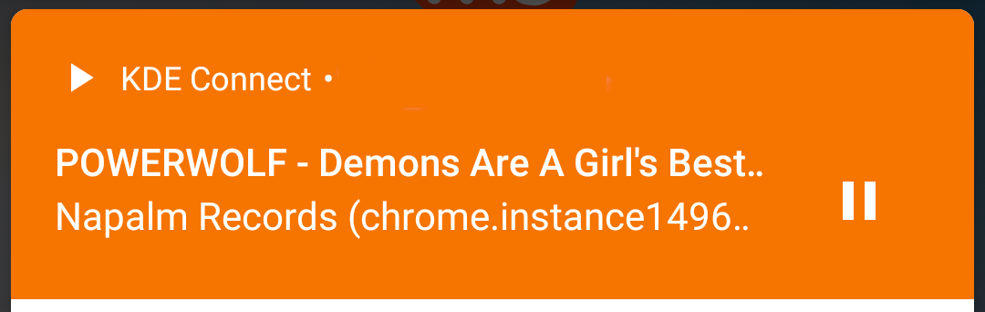 kdeconnect shows chrome media